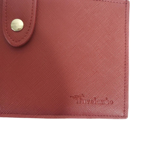 Travelambo Womens Wallet RFID Blocking Bifold Multi Card Case Red Minimalist - Picture 2 of 7